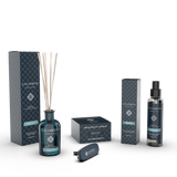 Diffusore a Bastoncini 250ml + Profumatore auto + Profumo Spray per Ambienti 150ml (Fragranza a Scelta)