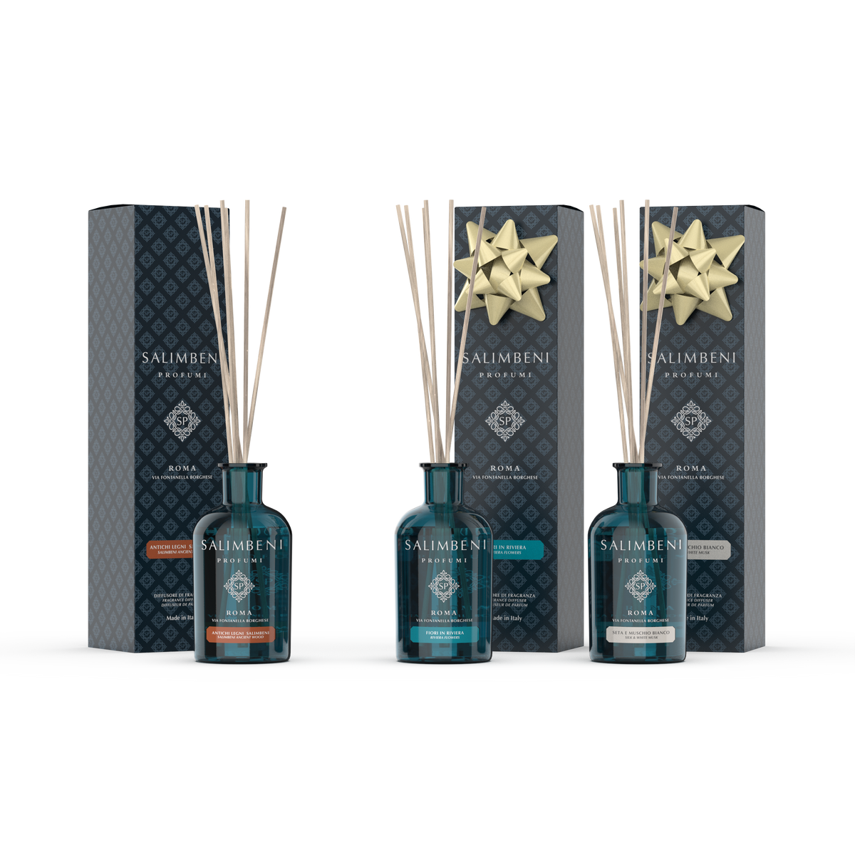 Antichi Legni Salimbeni 100 ml + Fiori in Riviera 100 ml in PROVA OMAGGIO + Seta e Muschio Bianco 100ml in PROVA OMAGGIO