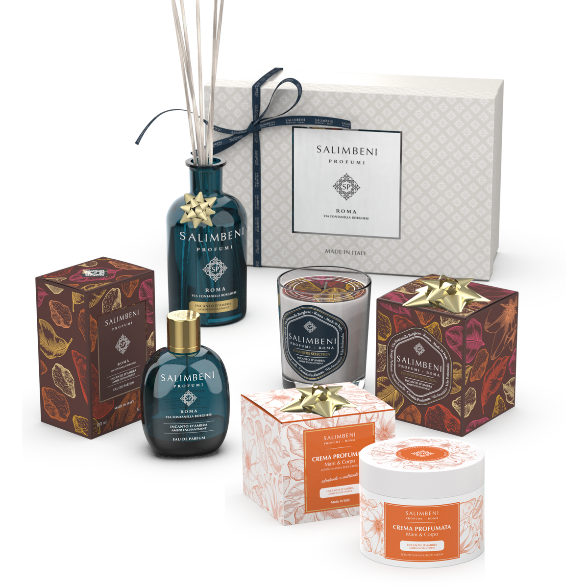 Offerta-Prova Incanto d'Ambra: Eau de Parfum 100 ml + Diffusore a Bastoncini 250ml in PROVA OMAGGIO + Candela Profumata 190gr in PROVA OMAGGIO + Crema Profumata 200ml in PROVA OMAGGIO