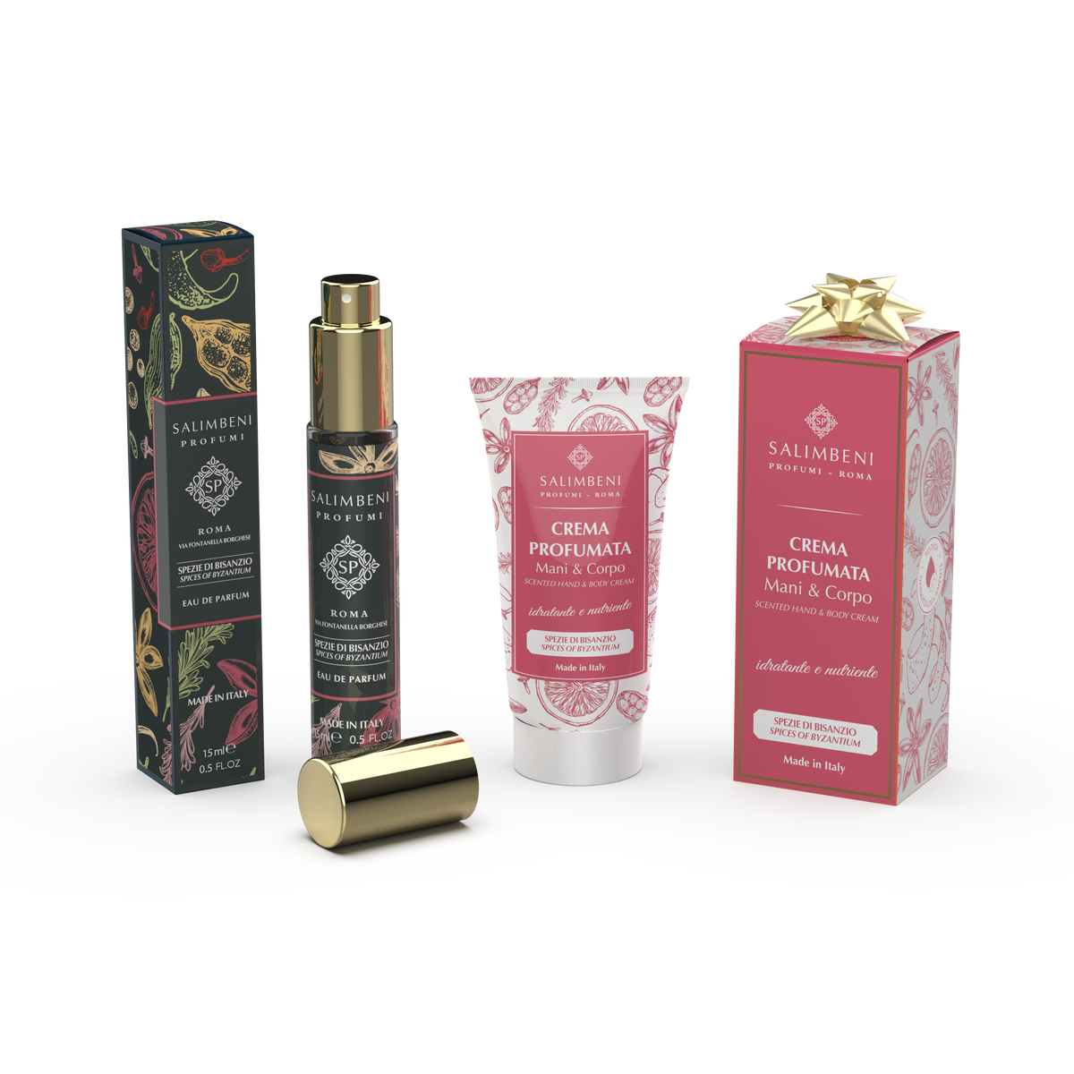 Set da viaggio: Eau de Parfum 15ml a scelta + Crema Profumata 50ml nella stessa fragranza in PROVA OMAGGIO