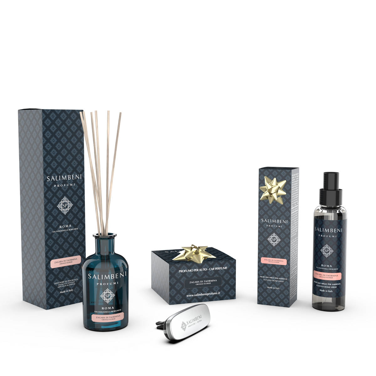 Zagara di Taormina 100ml + Profumatore auto bianco Zagara di Taormina + Spray per Ambienti 150ml Zagara di Taormina