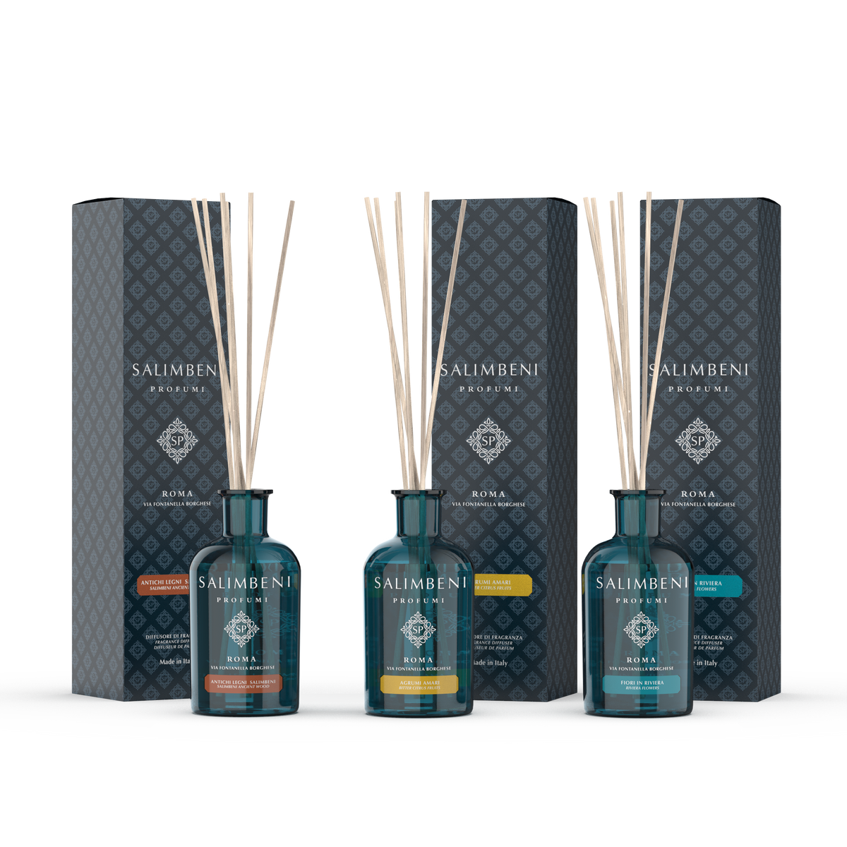 Antichi Legni Salimbeni 100 ml + Fiori in Riviera 100 ml + Agrumi Amari 100 ml