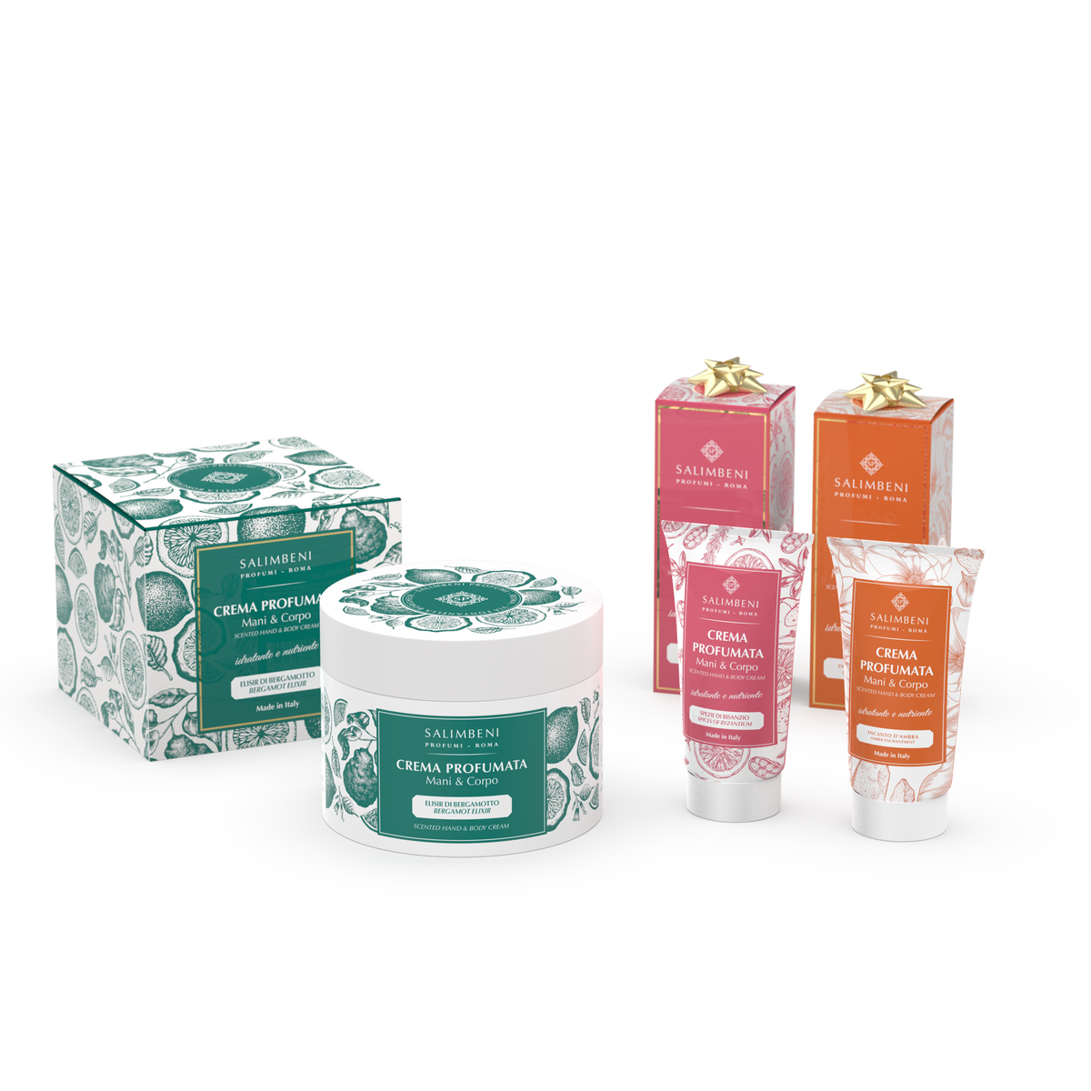 Crema Profumata 200ml Elisir di Bergamotto + Crema Profumata 50ml Spezie di Bisanzio in PROVA OMAGGIO + Crema Profumata 50ml Incanto d'Ambra in PROVA OMAGGIO