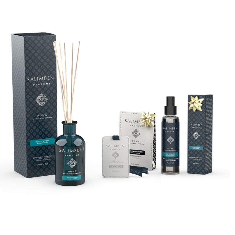 Fiori in Riviera 250ml + Tessere Profumate per il Guardaroba (3 pz.) IN PROVA OMAGGIO + Spray per Ambienti Fiori in Riviera IN PROVA OMAGGIO