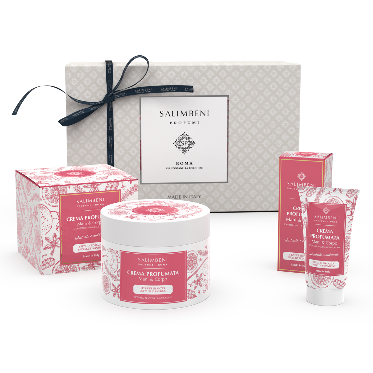 Confezione Regalo A SCELTA (Crema Profumata per Mani e Corpo 200ml + Crema Profumata per Mani e Corpo 50ml della stessa fragranza)