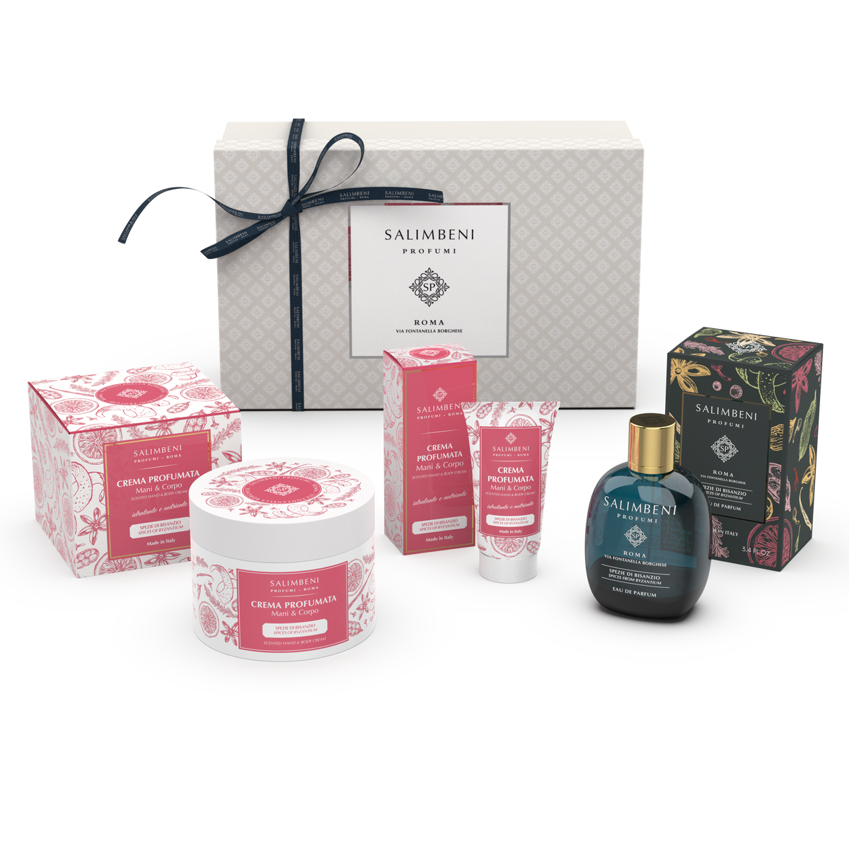 Confezione Regalo A SCELTA (Eau de Parfum 100ml + Crema Profumata per Mani e Corpo 200ml + Crema Profumata per Mani e Corpo 50ml della stessa fragranza)