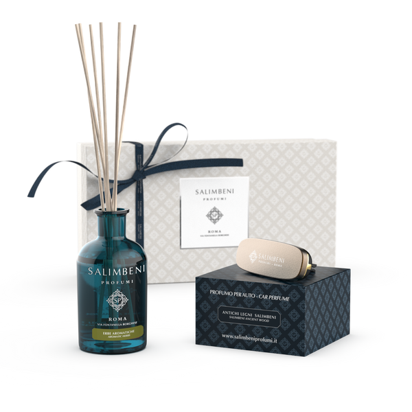 Confezione Regalo: Erbe Aromatiche 250 ml + Profumatore auto bronzo Erbe Aromatiche
