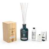Diffusore a Bastoncini 1000 ml A SCELTA + Ricarica da 250ml della stessa fragranza del Diffusore + Tessere Profumate per il Guardaroba (3pz)