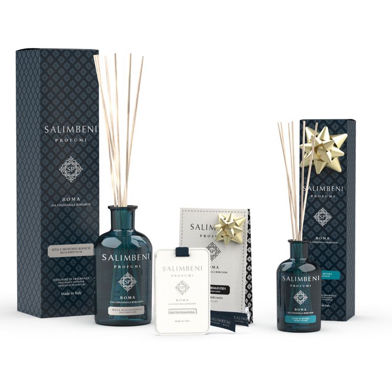 Seta e Muschio Bianco 250ml + Tessere Profumate per il Guardaroba (3pz.) in PROVA OMAGGIO + Fiori in Riviera 100ml in PROVA OMAGGIO