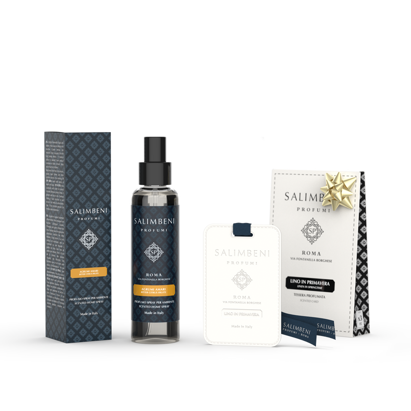 Profumo Spray per Ambienti 150 ml (FRAGRANZA A SCELTA) + Tessere Profumate per il Guardaroba (3pz.) in PROVA OMAGGIO