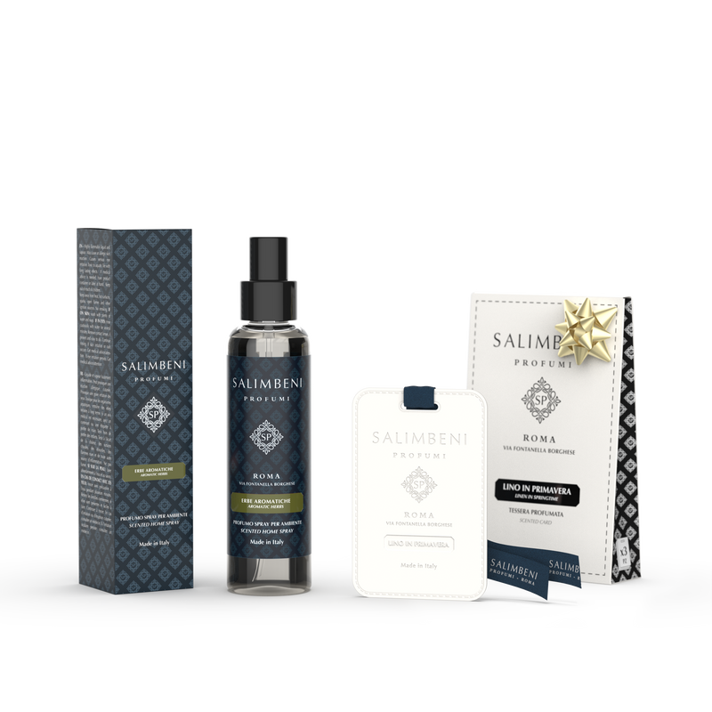Profumo Spray per Ambienti 150 ml (FRAGRANZA A SCELTA) + Tessere Profumate per il Guardaroba (3pz.) in PROVA OMAGGIO
