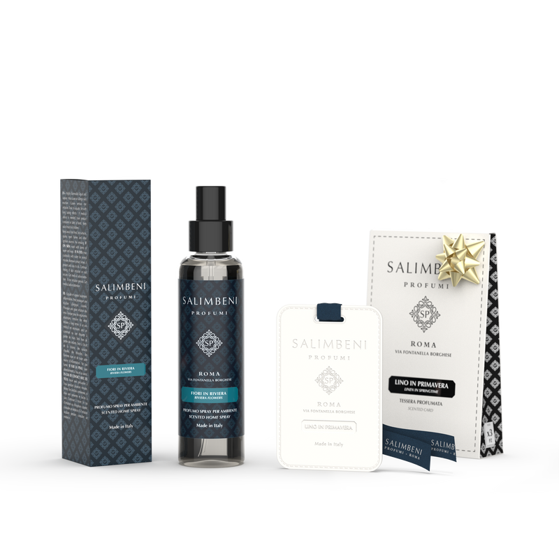 Profumo Spray per Ambienti 150 ml (FRAGRANZA A SCELTA) + Tessere Profumate per il Guardaroba (3pz.) in PROVA OMAGGIO
