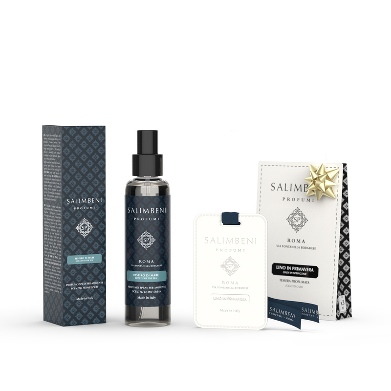 Profumo Spray per Ambienti 150 ml (FRAGRANZA A SCELTA) + Tessere Profumate per il Guardaroba (3pz.) in PROVA OMAGGIO