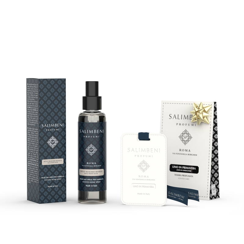 Profumo Spray per Ambienti 150 ml (FRAGRANZA A SCELTA) + Tessere Profumate per il Guardaroba (3pz.) in PROVA OMAGGIO
