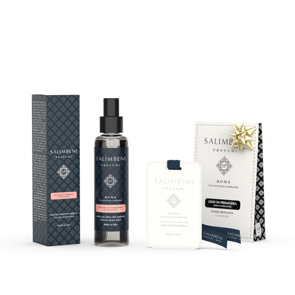 Profumo Spray per Ambienti 150 ml (FRAGRANZA A SCELTA) + Tessere Profumate per il Guardaroba (3 pz) in PROVA OMAGGIO