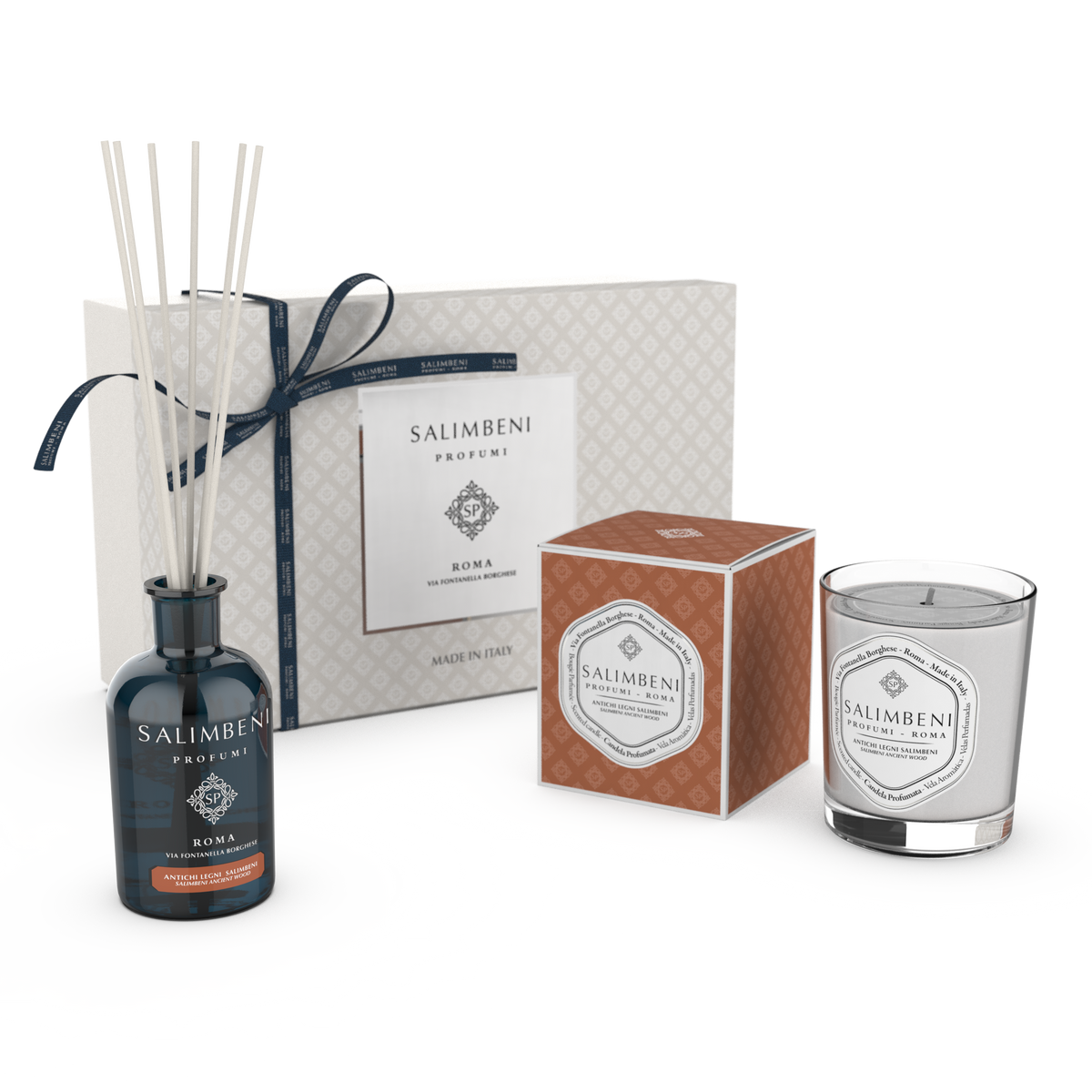 Confezione Regalo A SCELTA (Diffusore a Bastoncini da 250 ml + Candela Profumata 190 gr)