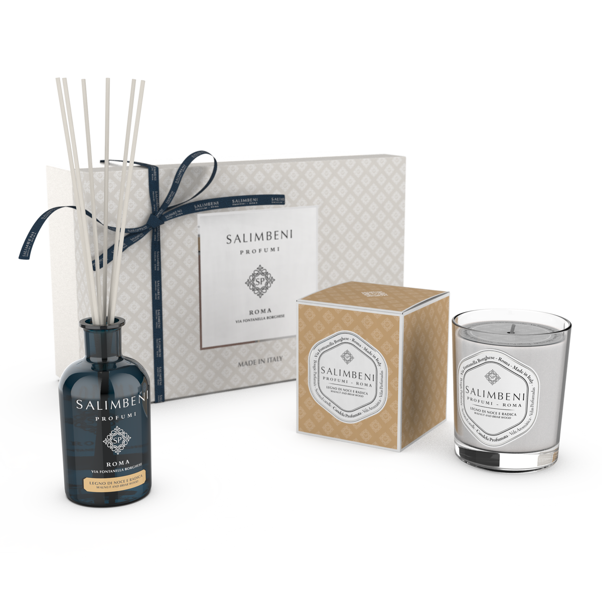 Confezione Regalo A SCELTA (Diffusore a Bastoncini da 250 ml + Candela Profumata 190 gr)