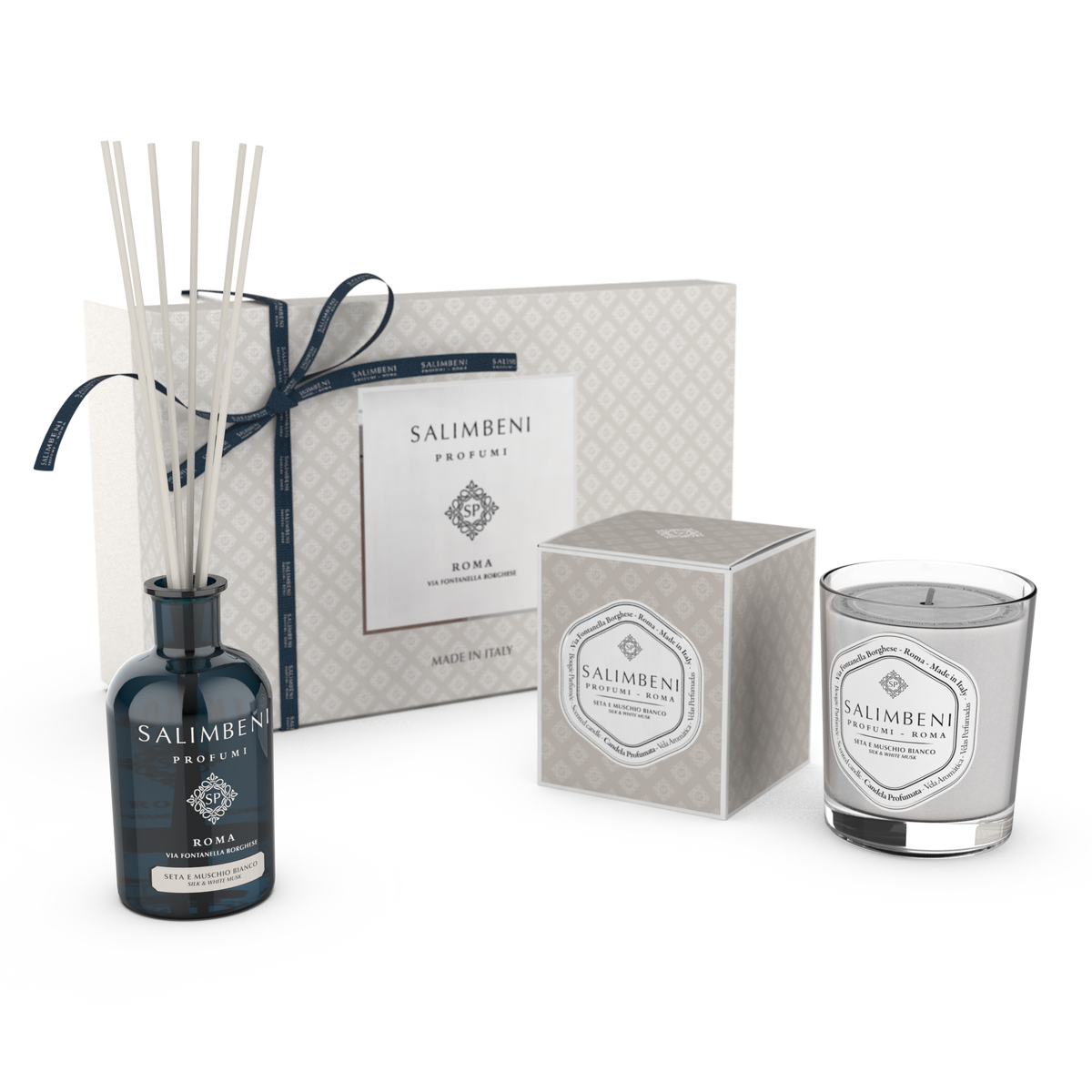 Confezione Regalo A SCELTA (Diffusore a Bastoncini da 250 ml + Candela Profumata 190 gr)