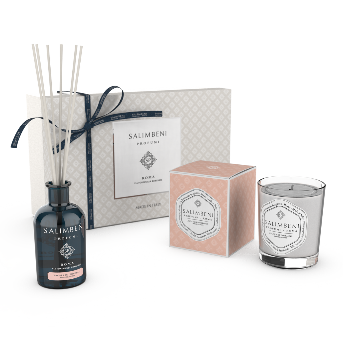 Confezione Regalo A SCELTA (Diffusore a Bastoncini da 250 ml + Candela Profumata 190 gr)
